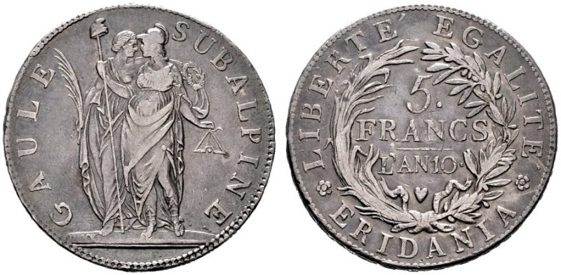  EUROPA UND ÜBERSEE   ITALIEN   Cisalpine Republik 1800-1802   (D) 5 Francs AN 1...