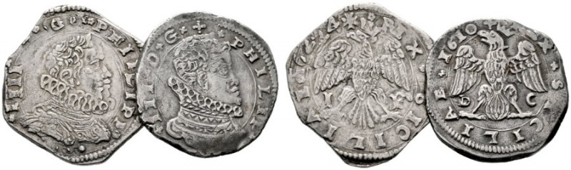  EUROPA UND ÜBERSEE   ITALIEN   Sizilien   (D) Philipp III. 1598-1621 Lot 2 Stk....