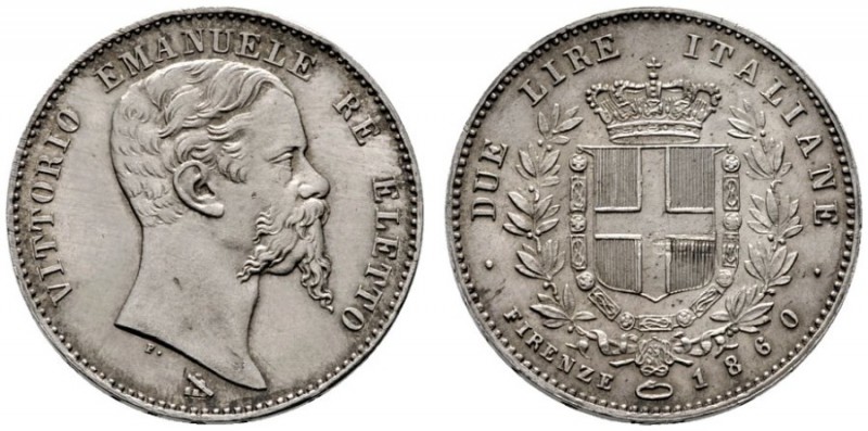  EUROPA UND ÜBERSEE   ITALIEN   Vittorio Emanuele II. 1849-1861   (D) 2 Lire 186...