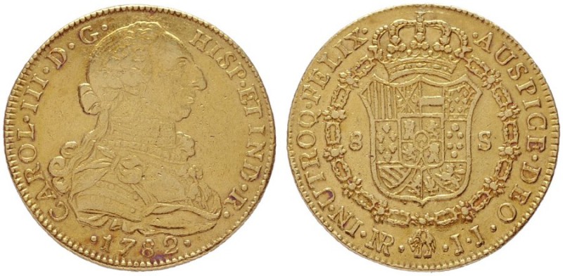  EUROPA UND ÜBERSEE   KOLUMBIEN   (D) Karl III. 1759-1788 8 Escudos 1782 NR - JJ...