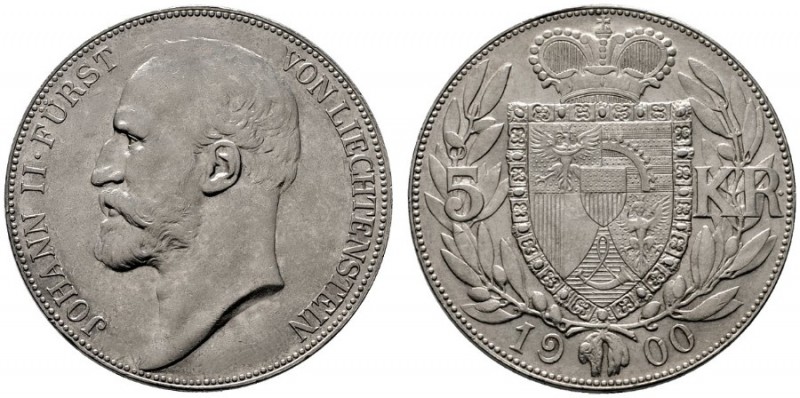  EUROPA UND ÜBERSEE   LIECHTENSTEIN   Johann II. 1858-1929   (D) 5 Kronen 1900 H...