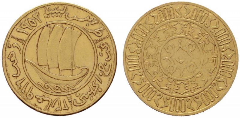  EUROPA UND ÜBERSEE   LYBIEN   (D) Goldmedaille 1952 (7,98 g); auf 1000 Jahre Se...