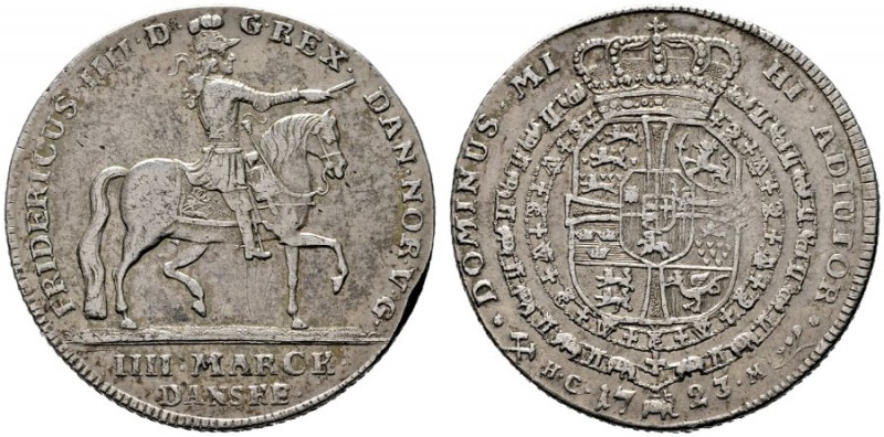  EUROPA UND ÜBERSEE   NORWEGEN   (D) Friedrich IV. 1699-1730 4 Mark (Krone) 1723...