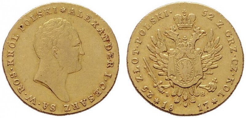 EUROPA UND ÜBERSEE   POLEN   Kongreßpolen   (D) Alexander I. 1801-1825 25 Zloty...