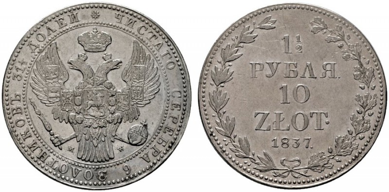  EUROPA UND ÜBERSEE   POLEN   Kongreßpolen   (D) Nikolaus I. 1825-1855 1 1/2 Rub...
