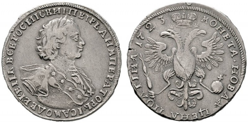  EUROPA UND ÜBERSEE   RUSSLAND   Peter I. 1682-1725   (D) Poltina (1/2 Rubel) 17...