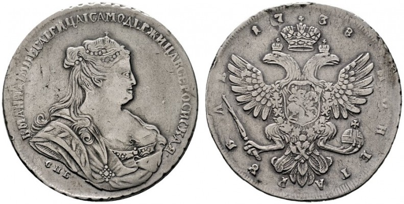  EUROPA UND ÜBERSEE   RUSSLAND   Anna 1730-1740   (D) Rubel 1738 СПБ, St. Peters...