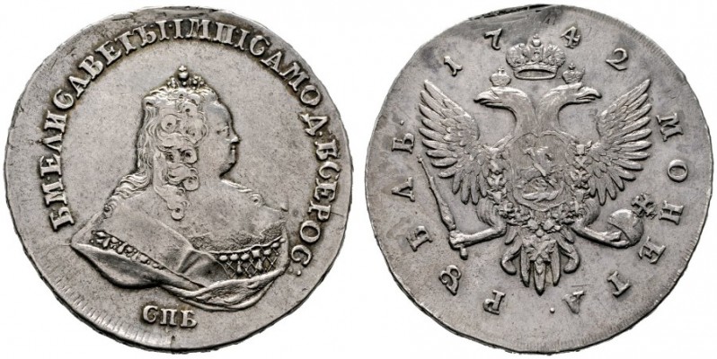  EUROPA UND ÜBERSEE   RUSSLAND   Elisabeth 1741-1762   (D) Rubel 1742 СПБ, St. P...