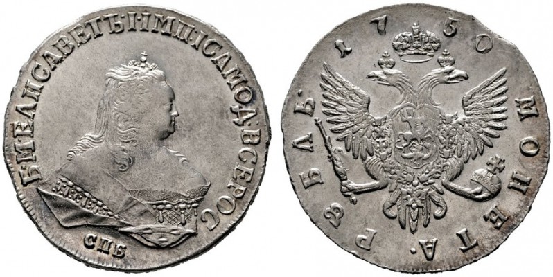  EUROPA UND ÜBERSEE   RUSSLAND   Elisabeth 1741-1762   (D) Rubel 1750 СПБ, St. P...