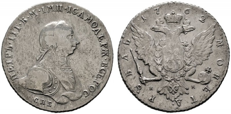  EUROPA UND ÜBERSEE   RUSSLAND   Peter III. 1762   (D) Rubel 1762 СПБ-НК, St. Pe...