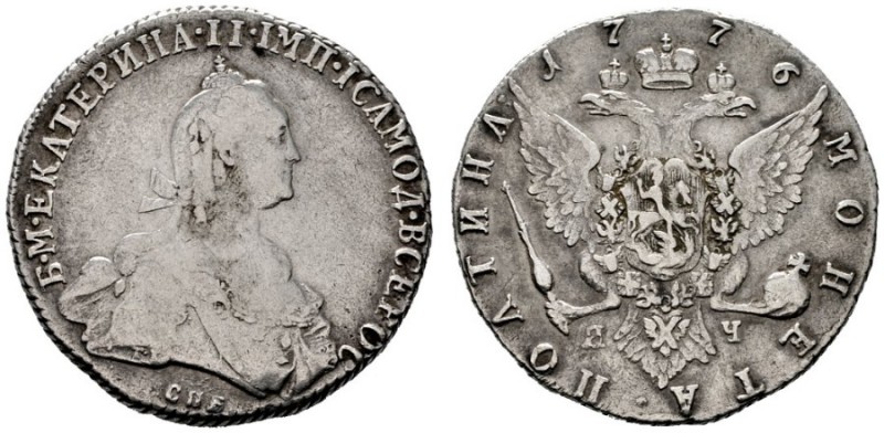  EUROPA UND ÜBERSEE   RUSSLAND   Katharina II. 1762-1796   (D) Poltina (1/2 Rube...