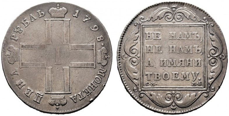  EUROPA UND ÜBERSEE   RUSSLAND   Paul I. 1796-1801   (D) Rubel 1798 CM-MБ, St. P...