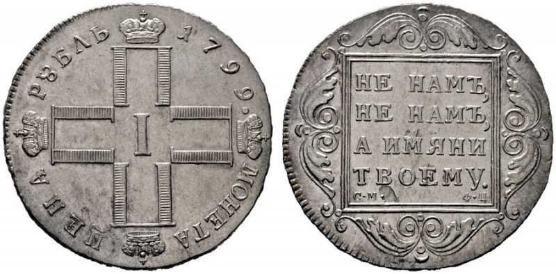  EUROPA UND ÜBERSEE   RUSSLAND   Paul I. 1796-1801   (D) Rubel 1799 CM-ФЦ, St. P...