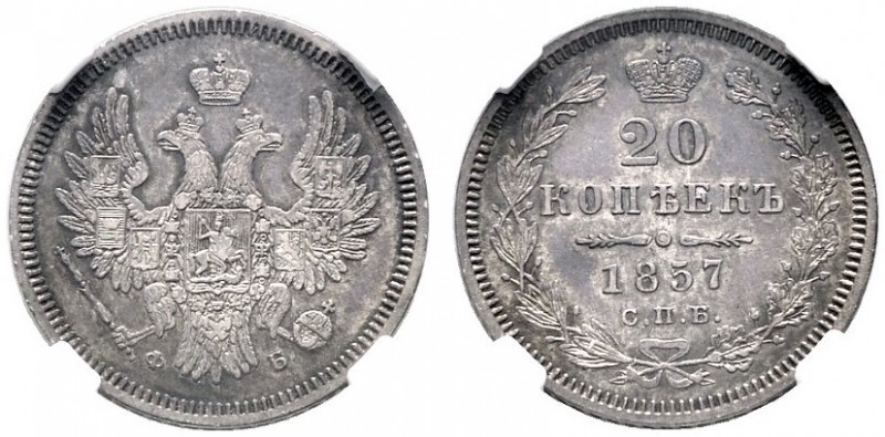  EUROPA UND ÜBERSEE   RUSSLAND   Alexander II. 1855-1881   (D) 20 Kopeken 1857 С...