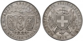  EUROPA UND ÜBERSEE   SCHWEIZ   Eidgenossenschaft   Schützentaler   (D) 4 Franken 1842. Schützentaler Chur vzgl.