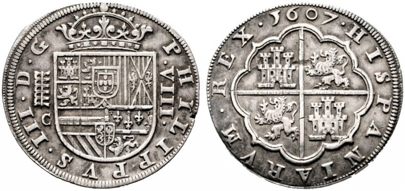  EUROPA UND ÜBERSEE   SPANIEN   (D) Philipp III. 1598-1621 8 Reales 1607 C, Sego...
