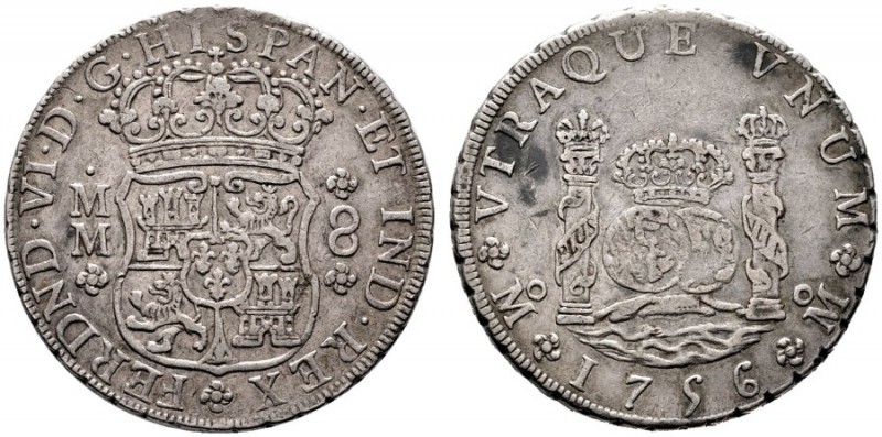  EUROPA UND ÜBERSEE   SPANIEN   (D) Ferdinand VI. 1746-1759 8 Reales 1756 MM, Me...