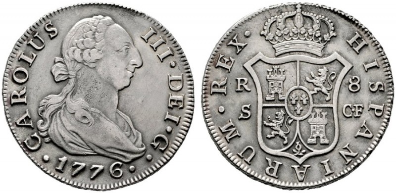  EUROPA UND ÜBERSEE   SPANIEN   (D)  Karl III. 1759-1788 8 Reales 1776 S-CF, Sev...