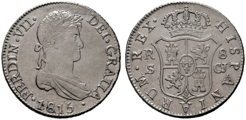  EUROPA UND ÜBERSEE   SPANIEN   (D)  Ferdinand VII. 1808-1833 8 Reales 1815 S-CJ...