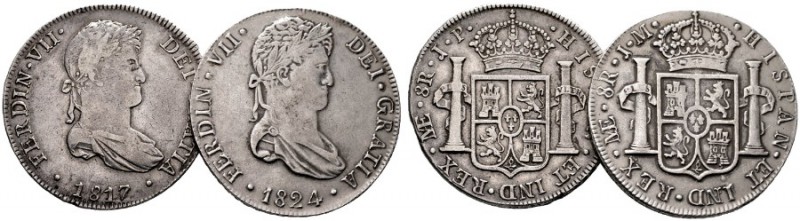  EUROPA UND ÜBERSEE   SPANIEN   (D)  Ferdinand VII. 1808-1833 Lot 2 Stk.: 8 Real...