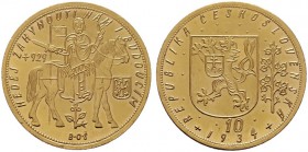  EUROPA UND ÜBERSEE   TSCHECHOSLOWAKEI   Republik 1918-1992   (B) 10 Dukaten 1934 (34,92 g); Fr:4, KM:14  Gold f.stplfr.