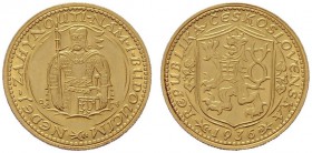  EUROPA UND ÜBERSEE   TSCHECHOSLOWAKEI   Republik 1918-1992   (B) Dukat 1936 (3,49 g); Fr:2, KM:8  Gold stplfr.