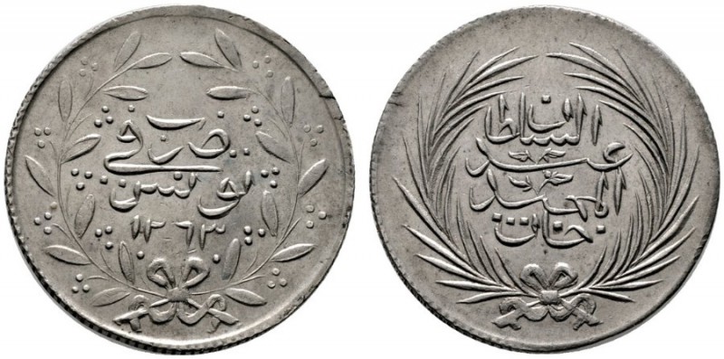  EUROPA UND ÜBERSEE   TUNESIEN  (D) Abdul Mejid 1839-1861 (1255-1277 AH) 5 Piast...