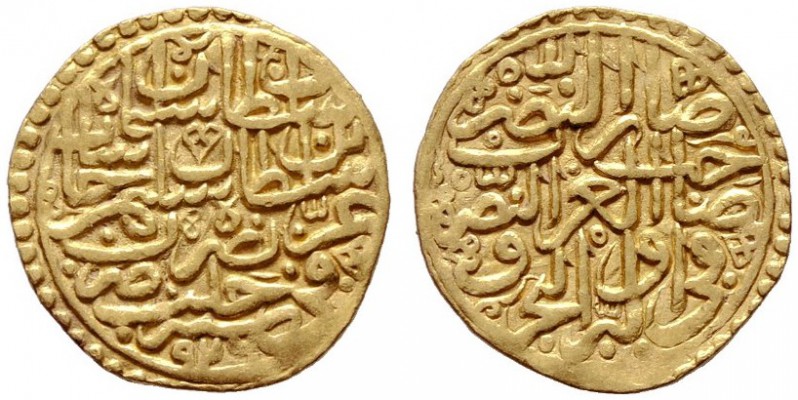  EUROPA UND ÜBERSEE   TÜRKEI   (D) Sultani 926 AH Haleb(?) (3,47 g)  Gold s.sch....