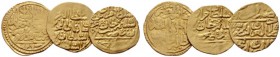  EUROPA UND ÜBERSEE   TÜRKEI   (D) Lot 3 Stk.: Sultani Misr (10,20 g); (1x 926 AH, 2x nicht lesbar)  Gold sch.-s.sch.