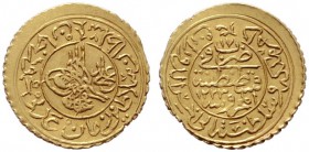  EUROPA UND ÜBERSEE   TÜRKEI   (D) Mahmud II. 1808-1839 (1223-1255 AH) 1/4 Cedid Adli AH 1223/17 Kostantiniye (0,45 g); KM:633, OC:30-047-00  Gold vzg...
