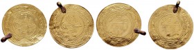  EUROPA UND ÜBERSEE   TÜRKEI   Lots   (D) Lot 2 Stk.: Hochzeitsgeschenkmünzen in Gold mit Henkel, ca. 5g  Gold s.sch.
