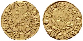  EUROPA UND ÜBERSEE   UNGARN   (D)  Matthias Corvinus 1458-1490 Goldgulden o.J. (1483-1485) Nagybanya (2,98 g); Pohl:K15-7/a, AL:45/7  Gold s.sch.