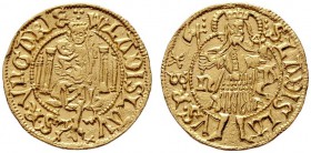  EUROPA UND ÜBERSEE   UNGARN   (E)  Wladislaus II. 1490-1516 Goldgulden, Nagybanya o.J. Pohl:L14-1 var.; Lengyel:82/3 var.; Unedierte Variante  Gold R...