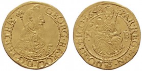  EUROPA UND ÜBERSEE   UNGARN   Siebenbürgen   (D) Georg Rakoczi I. 1630-1648 Dukat 1648 NB, Nagybanya (3,47 g); Resch:66  Gold R f.vzgl.