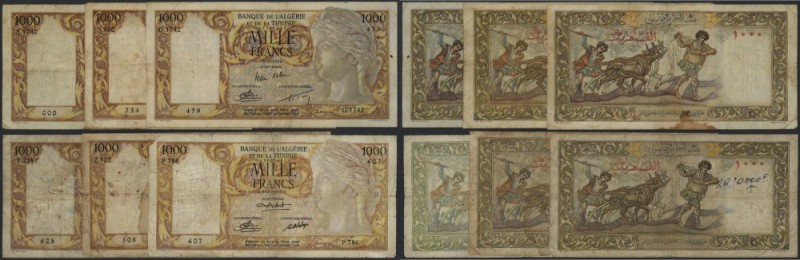 Algeria: huge lot with 32 Banknotes Algeria 1000 Francs, P.107 with different da...