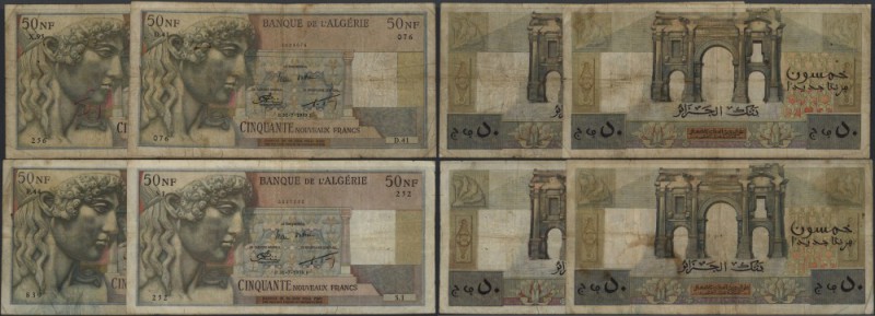 Algeria: lot with 14 Banknotes 50 Nouveaux Francs dated 1959, P.120 in different...