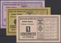 Austria: Stadtgemeinde Schwaz, Altenpflege, Arbeitswertscheine zu 1, 5 und 10 Schilling, ohne aufgeklebte Marken, o. D. (2. Hälfte 1932), Erh. I, 3 se...