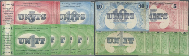 Austria: dealers lot of 13 payment certificates of the International Refugee Org...