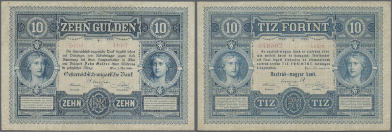 Austria: 10 Gulden 1880 P. 1, vertically and horizontally folded several times, ...
