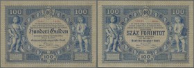 Austria: 100 Gulden 1880 P. 2, a highly rare and seldom offered banknote in great conditoin. This example has 3 vertical and one horizontal fold, some...