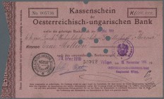 Austria: 1.000.000 Kronen 1918 P. 36, highly rare issue, a light center fold, light corner folding at upper right, handling in paper, 8 bank cancellat...