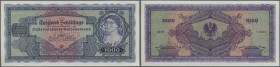 Austria: 1000 Schilling 1925 P. 92s Specimen with 3 ”Muster” perforations, a highly rare and seldom seen banknote issue, no folds, no holes, no tears,...