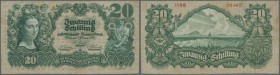 Austria: 20 Schilling 1928 P. 95, vertically and horizontally folded, light handling in paper, no holes or tears, condition: VF-.