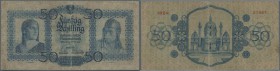 Austria: 50 Schilling 1929 P. 96, stronger used, strong center fold, softness in paper, center hole, several folds but no large damages, not repaired,...
