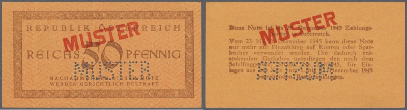Austria: 50 Reichspfennig Republik Österreich ND(1945) MUSTER, P.112s in perfect...