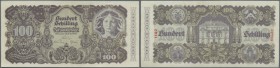Austria: 100 Schilling 1945 P. 119 2. Ausgabe, only 1 center fold, light dints at left and right border, no holes or tears, strong original paper, con...