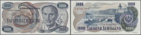Austria: 1000 Schilling 1961, size 150 x 75 mm, so called ”kleiner Kaplan”, P.140 in excellent condition, just a very soft vertical fold. Very Rare! C...