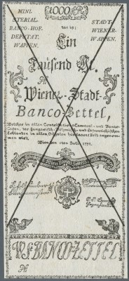 Austria: 1000 Gulden 1771 P. A14b FORMULAR, no folds but light handling, conditi...