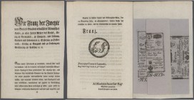 Austria: complete sheet of FORMULARS, front and back printed, in original booklet from 1800 containing 5, 10, 25, 50, 100, 500 and 1000 Gulden 1800 P....