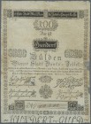 Austria: very rare high denomination 100 Gulden 1800 P. 35a, stronger used, seveal creases, paper shows lots of thinning resulting in some holes in pa...
